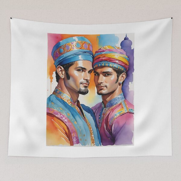 Item preview, Uzbekistan Men Handsome Watercolor Art designed and sold by Places On Earth.