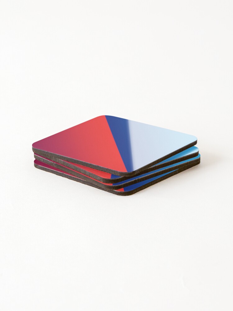 Thumbnail 4 of 5, Coasters (Set of 4), Red Blue Gradient Triangle Tile Pattern designed and sold by Zeeph.