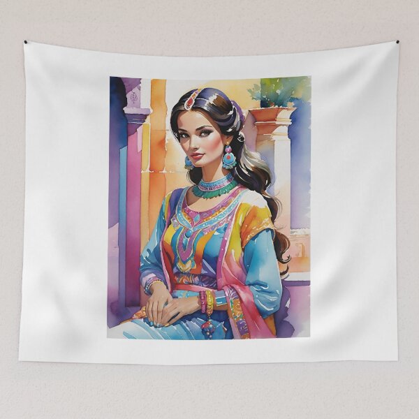 Item preview, Beautiful Uzbek Woman Watercolor designed and sold by Places On Earth.