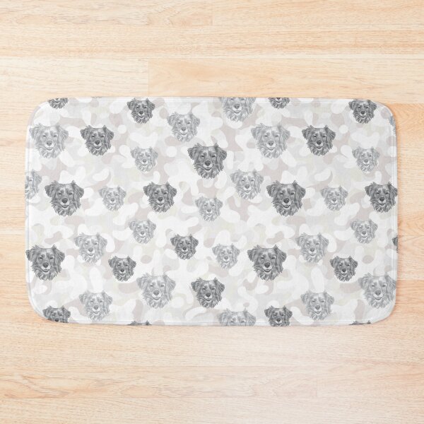 Item preview, Smiling Dog Face And White-Grey Camo Pattern designed and sold by DuFauna.
