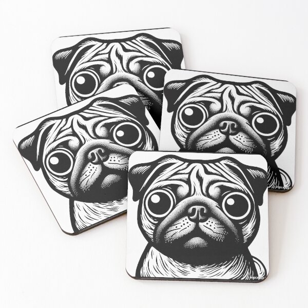Item preview, Pug Art - Black and white designed and sold by FunnehGacha.