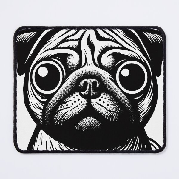 Item preview, Pug Art - Black and white designed and sold by FunnehGacha.