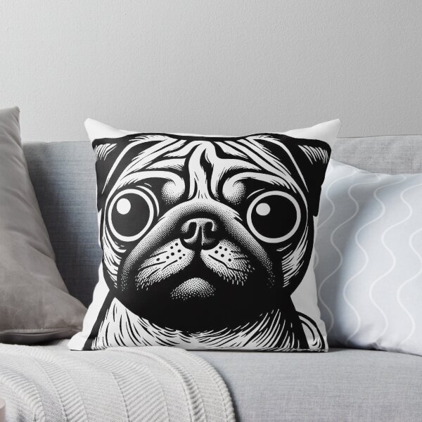 Item preview, Pug Art - Black and white designed and sold by FunnehGacha.