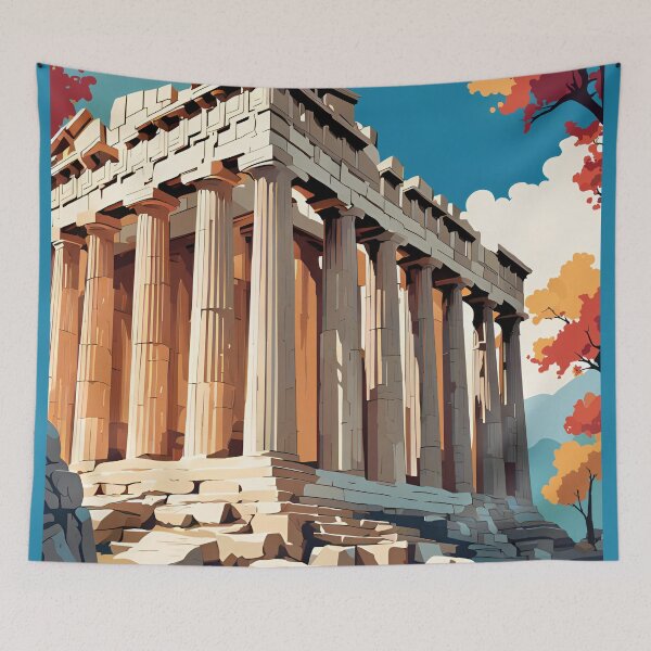 Item preview, The Parthenon In Athens Modern Travel Advert designed and sold by Glimmersmith.