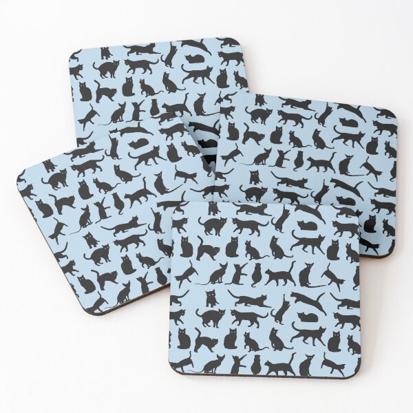 Item preview, Cats pattern various poses - Blue designed and sold by ZenReiArt.