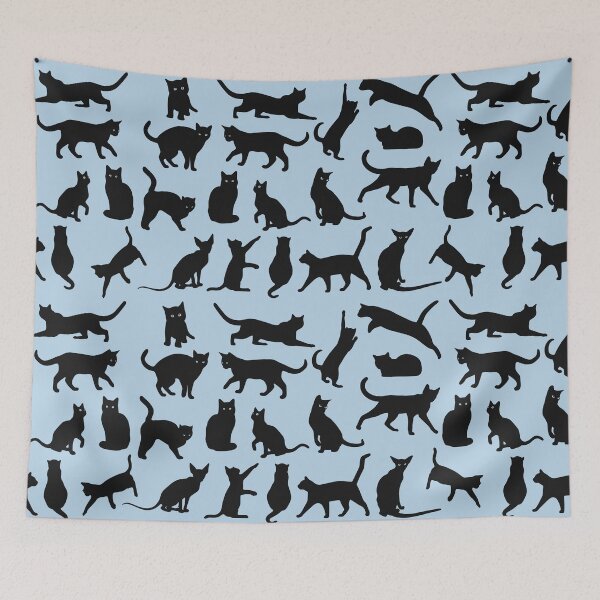 Item preview, Cats pattern various poses - Blue designed and sold by SpartanDStore.