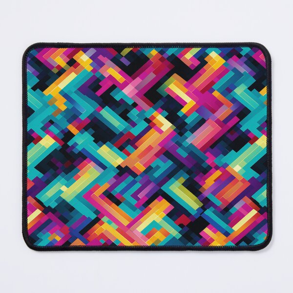 Item preview, Love Child of  Psychedelic 70s Abstract Married to Pixel Art Pattern  designed and sold by fabinthelab.