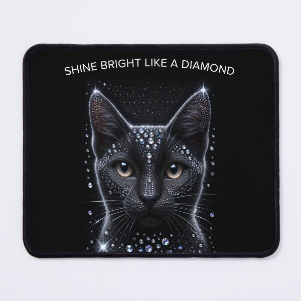 Item preview, Shine bright like a diamond - black jewel cat designed and sold by aikittycats.