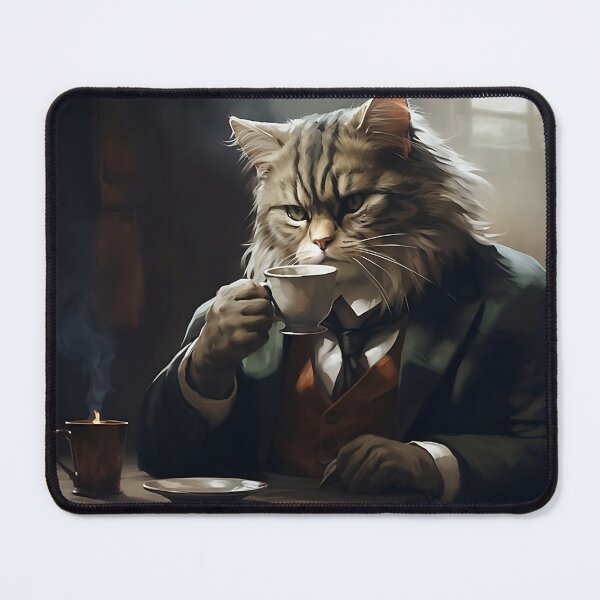 Item preview, Cat Boss Drinking Coffee designed and sold by CatsAndDogs-TF.