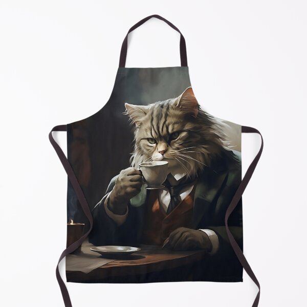 Item preview, Cat Boss Drinking Coffee designed and sold by CatsAndDogs-TF.