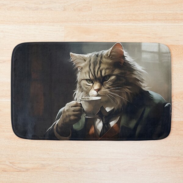 Item preview, Cat Boss Drinking Coffee designed and sold by CatsAndDogs-TF.