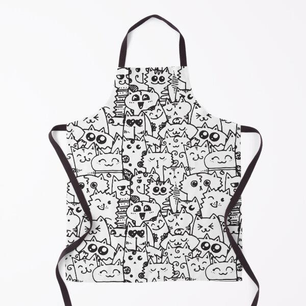 Item preview, Kittie kawaii doodle pattern - White designed and sold by SpartanDStore.