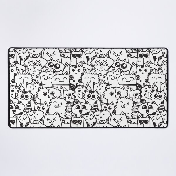 Item preview, Kittie kawaii doodle pattern - White designed and sold by SpartanDStore.