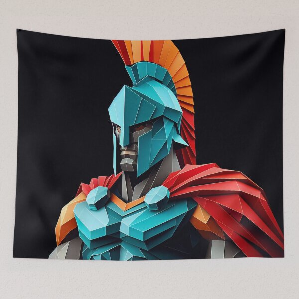 Item preview, Colorful Spartan Strong in Origami Vector Art Design  designed and sold by beben76.