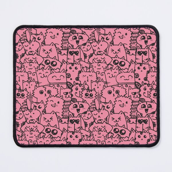 Item preview, Kittie kawaii doodle pattern - Pink designed and sold by SpartanDStore.