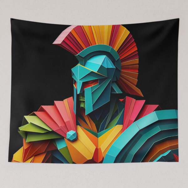 Item preview, Colorful Spartan Strong in Origami Vector Art Design  designed and sold by beben76.