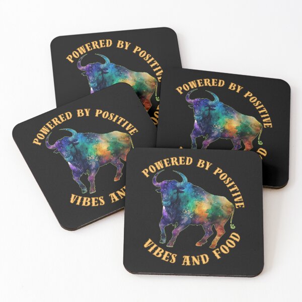 Item preview, Powered By Positive Vibes And Food. taurus sign designed and sold by ZodiacWonders.
