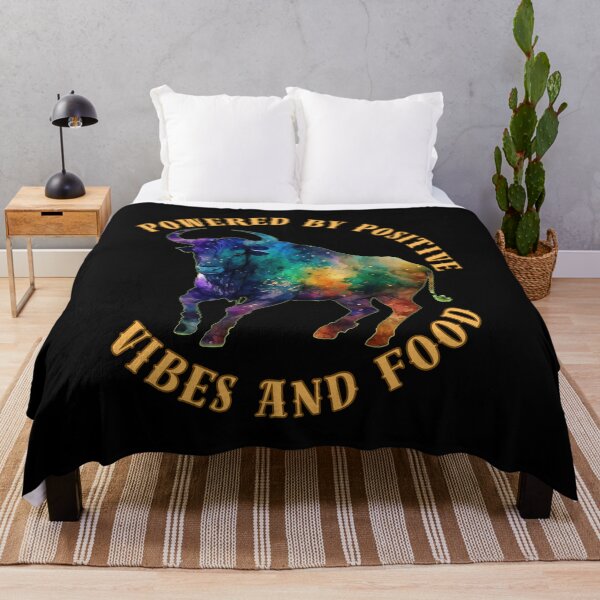 Item preview, Powered By Positive Vibes And Food. taurus sign designed and sold by ZodiacWonders.
