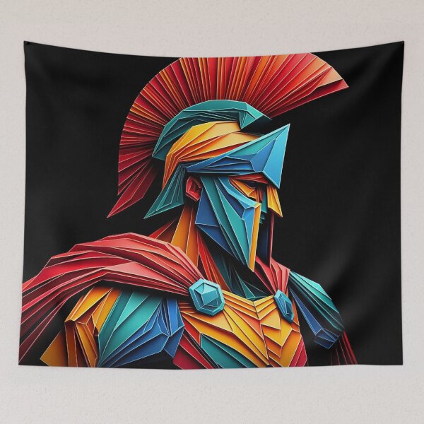 Item preview, Colorful Spartan Strong in Origami Vector Art Design  designed and sold by beben76.