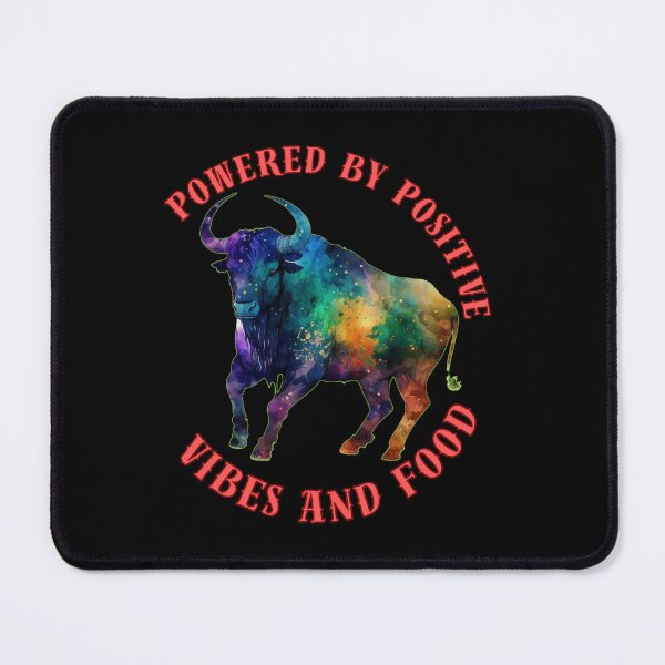 Item preview, Powered By Positive Vibes And Food. taurus astrology designed and sold by ZodiacWonders.