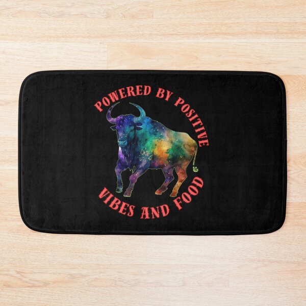 Item preview, Powered By Positive Vibes And Food. taurus astrology designed and sold by ZodiacWonders.
