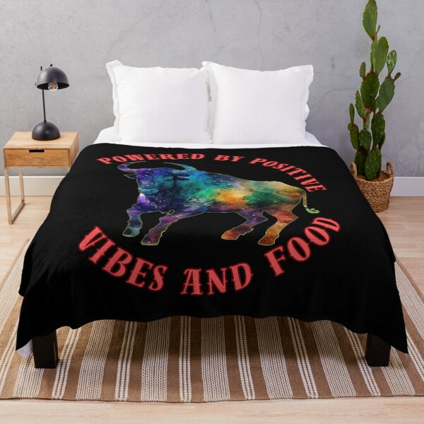 Item preview, Powered By Positive Vibes And Food. taurus astrology designed and sold by ZodiacWonders.