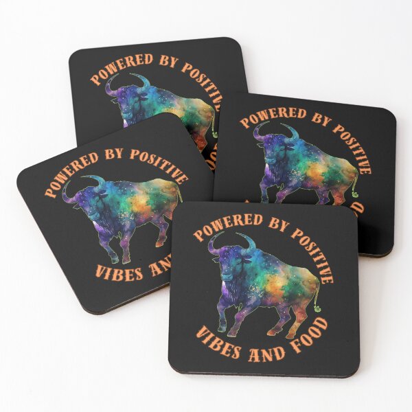 Item preview, Powered By Positive Vibes And Food. taurus constellation designed and sold by ZodiacWonders.