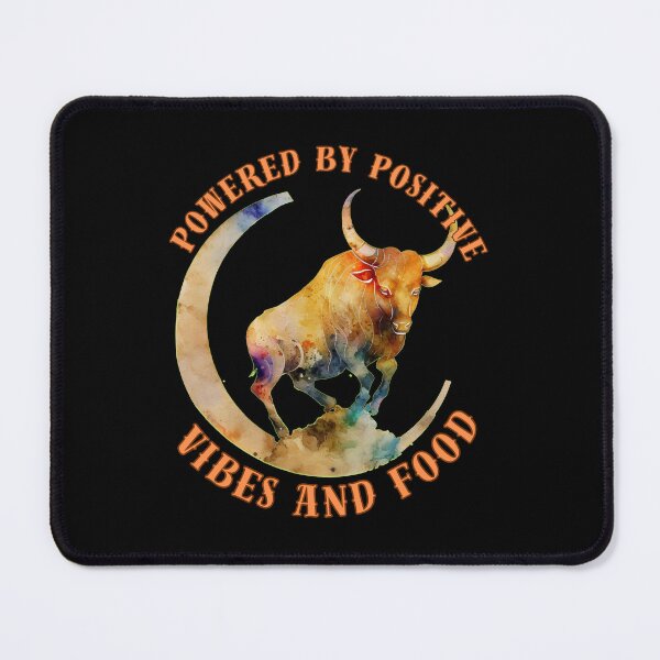 Item preview, Powered By Positive Vibes And Food. taurus traits designed and sold by ZodiacWonders.