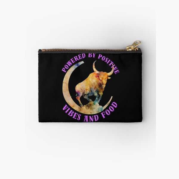 Item preview, Powered By Positive Vibes And Food. cute taurus designed and sold by ZodiacWonders.