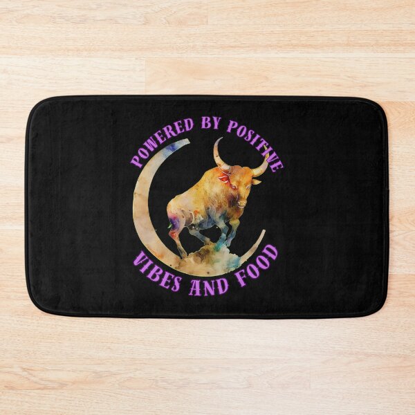 Item preview, Powered By Positive Vibes And Food. cute taurus designed and sold by ZodiacWonders.