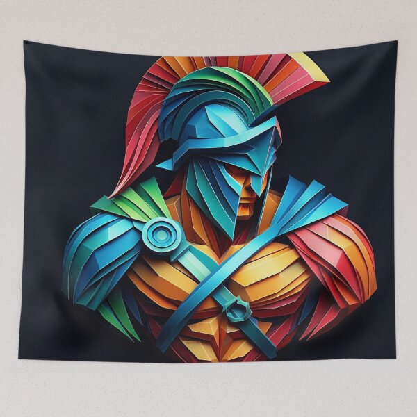Item preview, Colorful Spartan Strong in Origami Vector Art Design  designed and sold by beben76.