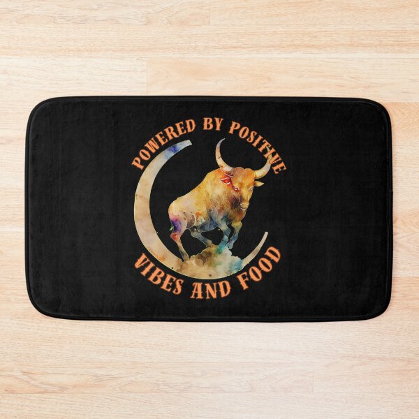 Item preview, Powered By Positive Vibes And Food. taurus traits designed and sold by ZodiacWonders.
