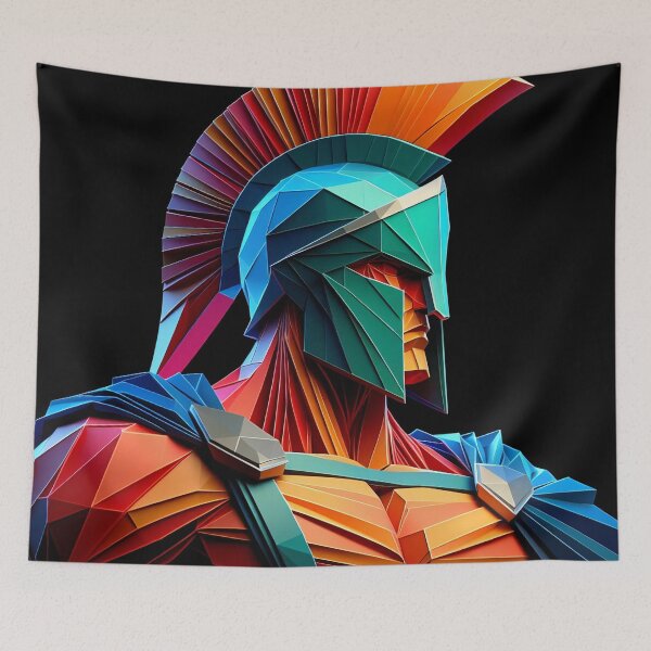 Item preview, Colorful Spartan Strong in Origami Vector Art Design  designed and sold by beben76.