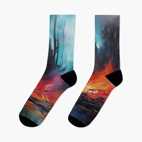 Item preview, Dystopian Glow - Abstract Metropolis Ablaze designed and sold by pooshda.