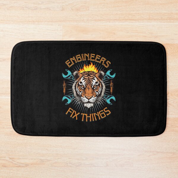 Item preview, Engineers fix things, tiger with styled spanners in a cross shape designed and sold by BritishDelights.