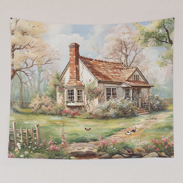 Item preview, Vintage Inspired Spring Cottage Painting Poster, Rustic Wall Art for Home Decor designed and sold by Peek-Designs.