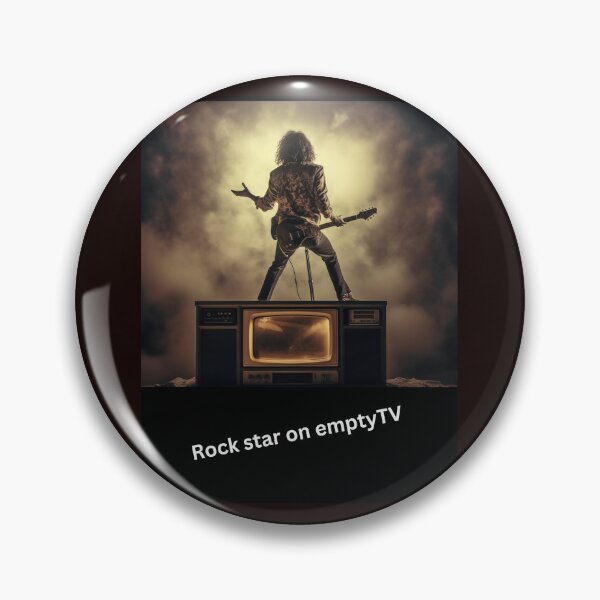 Item preview, Rock Star Standing On Top Of 80's Empty TV. designed and sold by clecticuk.