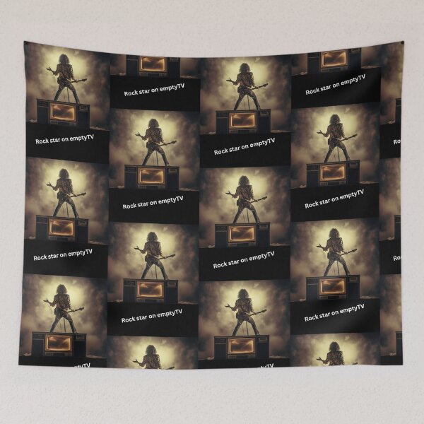 Item preview, Rock Star Standing On Top Of 80's Empty TV. designed and sold by clecticuk.