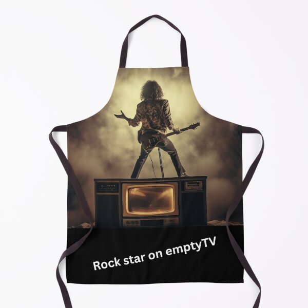 Item preview, Rock Star Standing On Top Of 80's Empty TV. designed and sold by clecticuk.