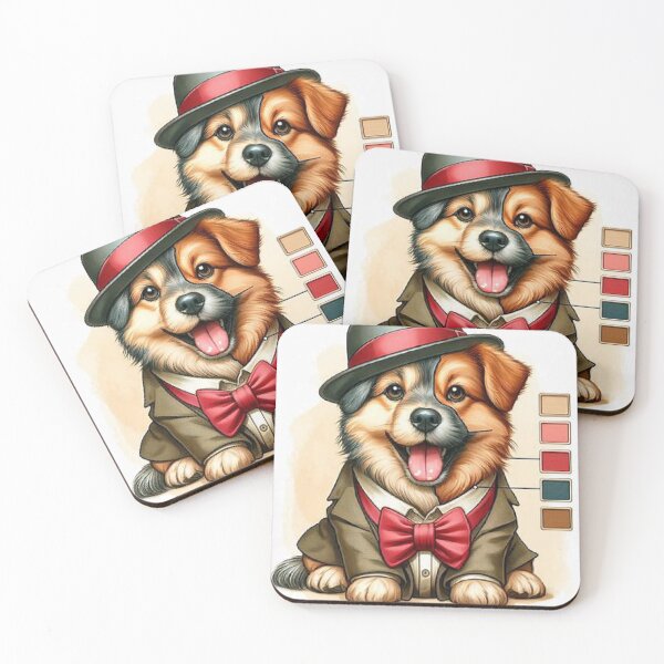Item preview, Elegante perrito con sombrero y pajarita designed and sold by Bit Canvas.