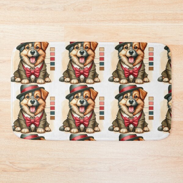 Item preview, Elegante perrito con sombrero y pajarita designed and sold by Bit Canvas.