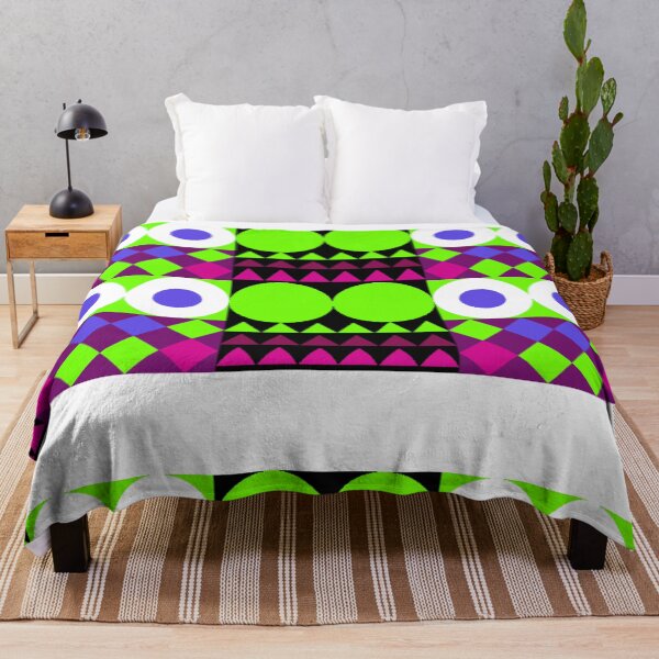Item preview, Geometric Mashup green pink diamonds circles Pattern designed and sold by LLdreams.