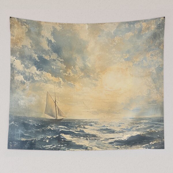 Item preview, Antique Vintage Seascape Poster, Moody Coastal Inspired Wall Art designed and sold by Peek-Designs.