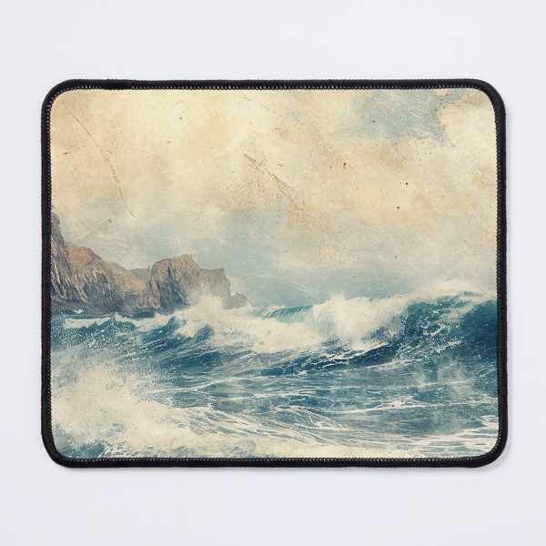 Item preview, Antique Vintage Seascape Poster, Moody Coastal Inspired Wall Art designed and sold by Peek-Designs.