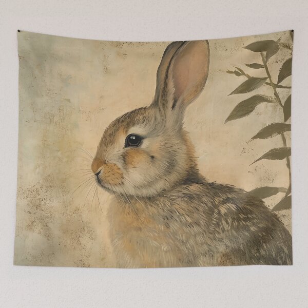 Item preview, Vintage Inspired Rabbit Painting Poster, Neutral Country Nursery Wall Art designed and sold by Peek-Designs.