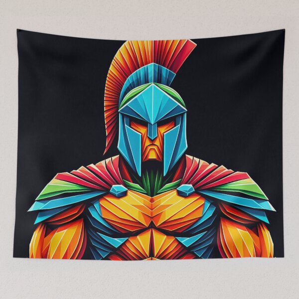 Item preview, Colorful Spartan Strong in Origami Vector Art Design  designed and sold by beben76.