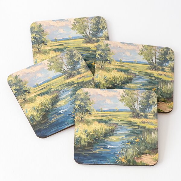 Item preview, Vintage Inspired Pond Landscape Poster, Country Scenery Wall Art, Rustic Home Decor designed and sold by Peek-Designs.