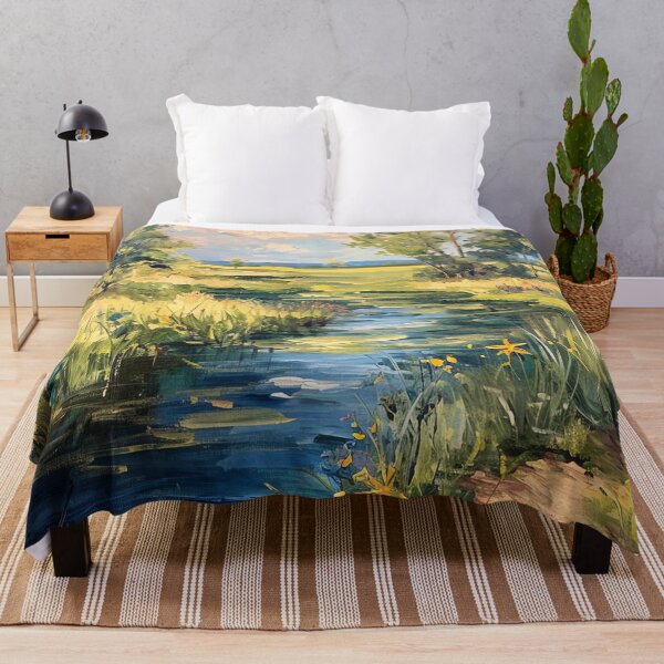 Item preview, Vintage Inspired Pond Landscape Poster, Country Scenery Wall Art, Rustic Home Decor designed and sold by Peek-Designs.