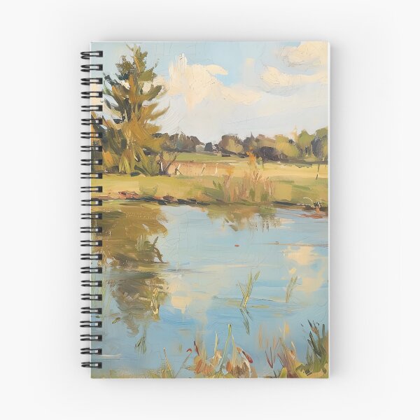 Item preview, Vintage Inspired Country Landscape Pond Painting Poster, Rustic Wall Art Decor designed and sold by Peek-Designs.