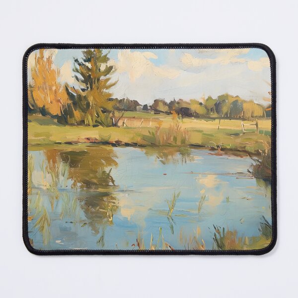 Item preview, Vintage Inspired Country Landscape Pond Painting Poster, Rustic Wall Art Decor designed and sold by Peek-Designs.